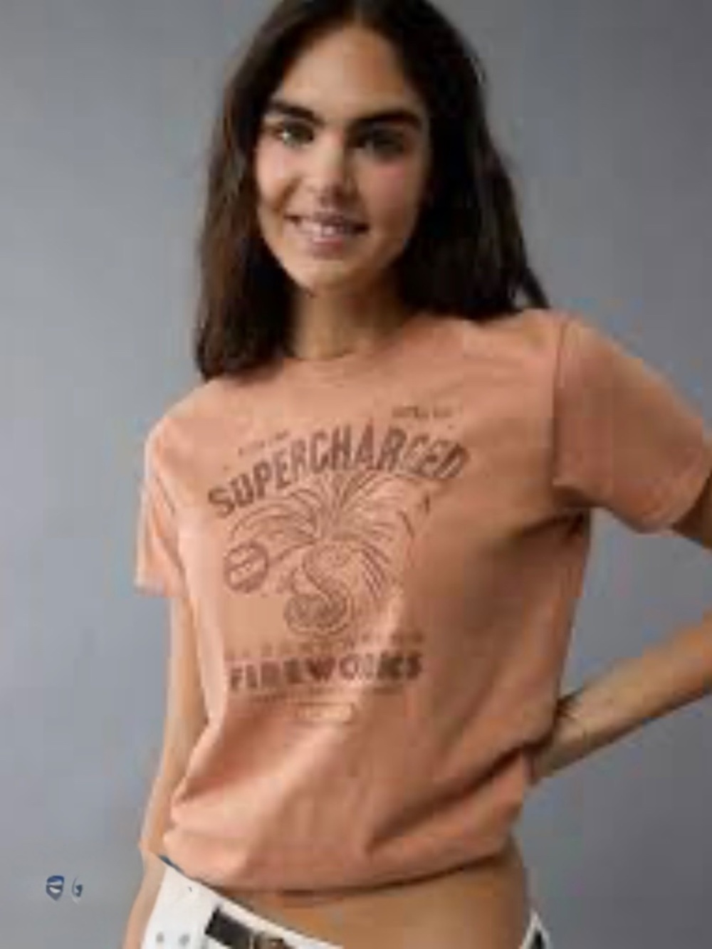 American Eagle Vintage-Inspired "Supercharged Fireworks" Graphic T-Shirt. Small - Picture 8 of 8
